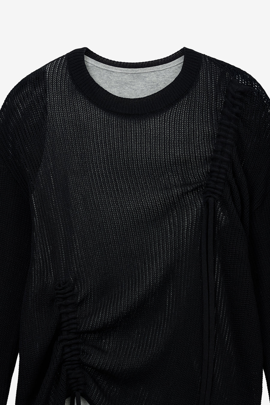 Insilence - Loose Fit Layered Knit (Black) product image 11 | TRAB K-Fashion Australia