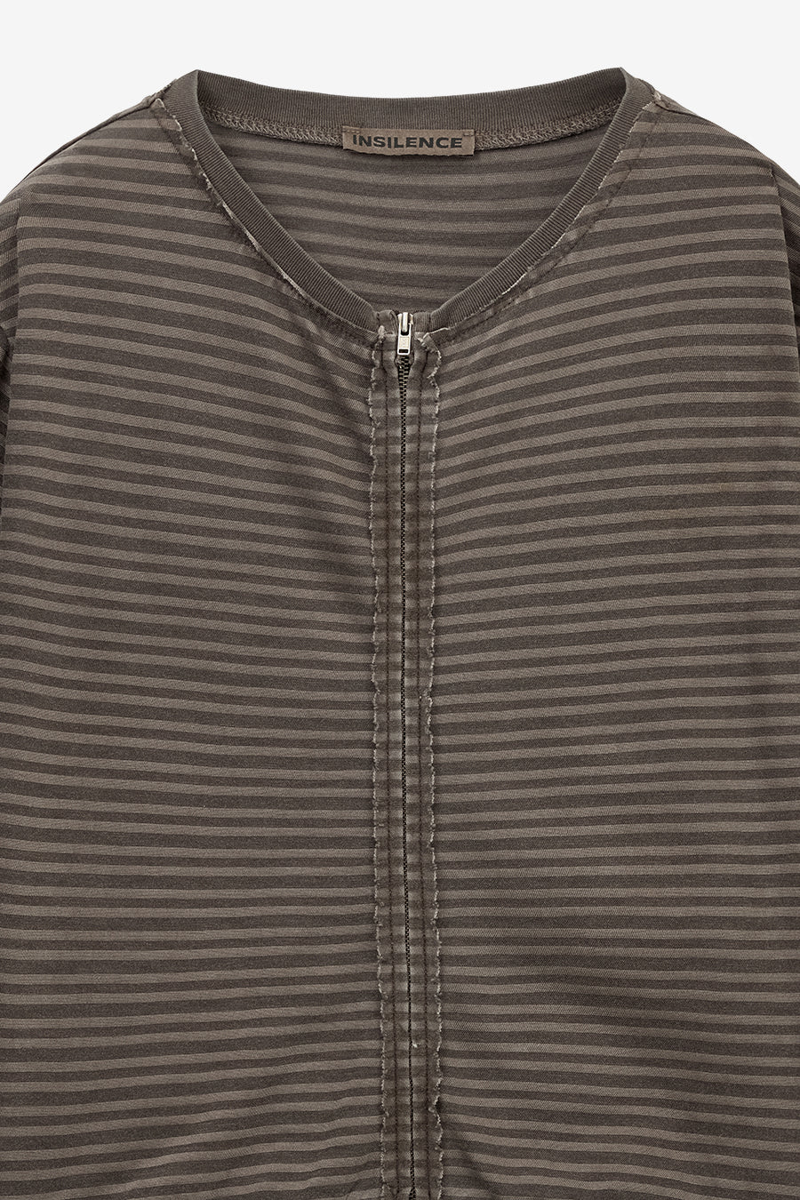Insilence - Grunge Dyed Stripe Zip-up (Brown) product image 9 | TRAB K-Fashion Australia