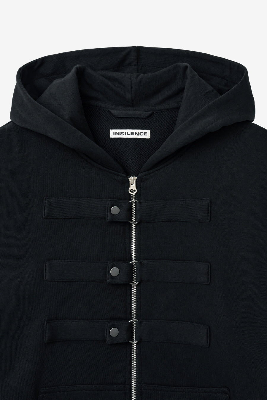 Insilence - Strap Closing Hood Zip Up (Black) product image 9 | TRAB K-Fashion Australia