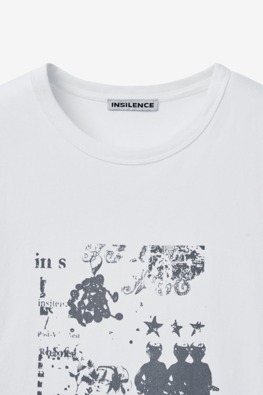 Insilence - Knotted Graphic T-shirt (White) product image 7 | TRAB K-Fashion Australia