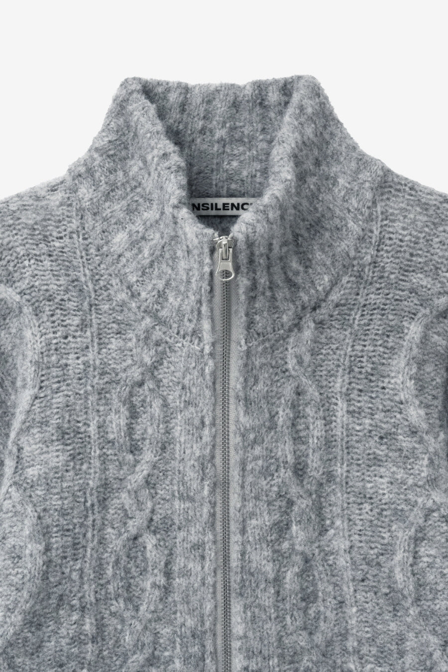 Insilence - Twist Half Zip-up Knit (Light Grey) product image 9 | TRAB K-Fashion Australia