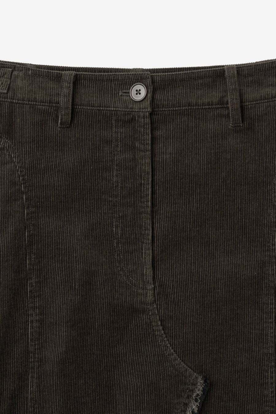 Insilence - Cut-Off Corduroy Skirt (Brown) product image 9 | TRAB K-Fashion Australia