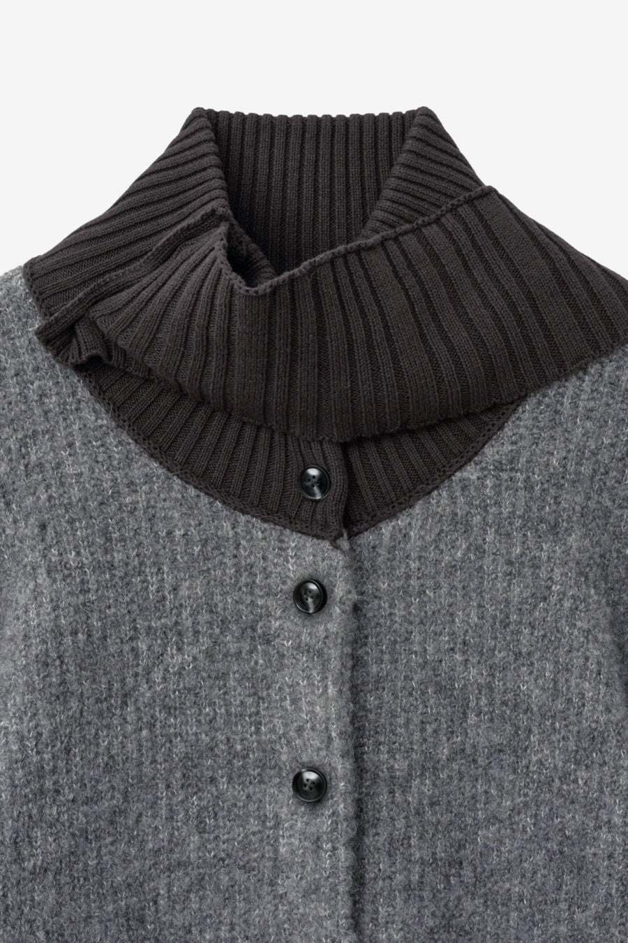 Insilence - Detachable Muffler Cardigan (Charcoal) product image 9 | TRAB K-Fashion Australia