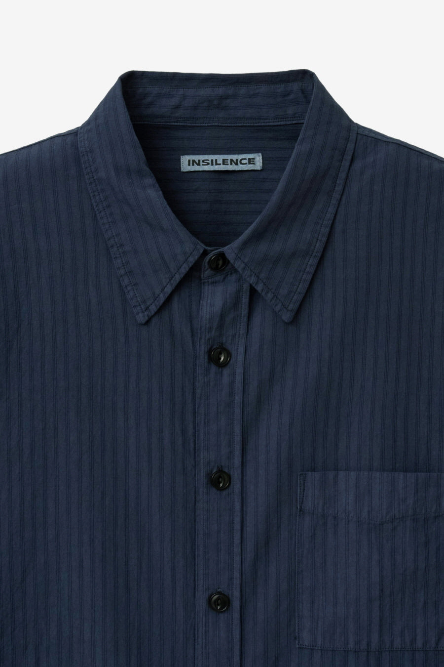 Insilence - Garment-dyed Striped Shirt (Navy) product image 9 | TRAB K-Fashion Australia
