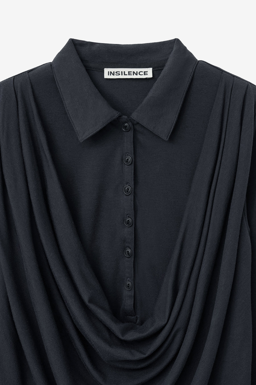 Insilence - Cowl Henley-Neck Long-Sleeve (Black) product image 9 | TRAB K-Fashion Australia