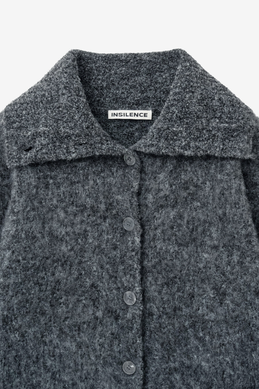Insilence - Hairy Spread Collar Cardigan (Charcoal) product image 7 | TRAB K-Fashion Australia