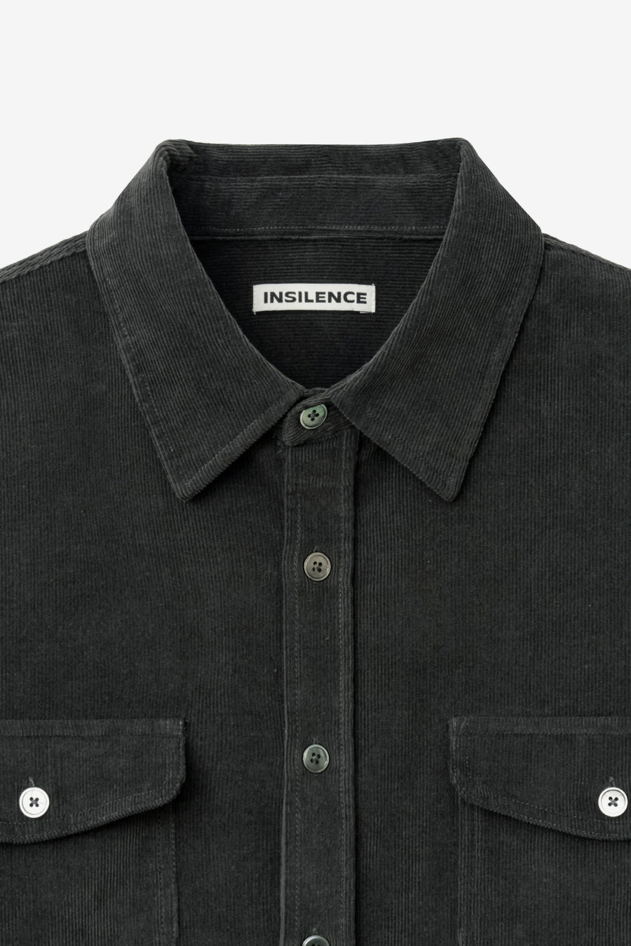 Insilence - Corduroy Two-Pocket Shirt (Charcoal) product image 9 | TRAB K-Fashion Australia