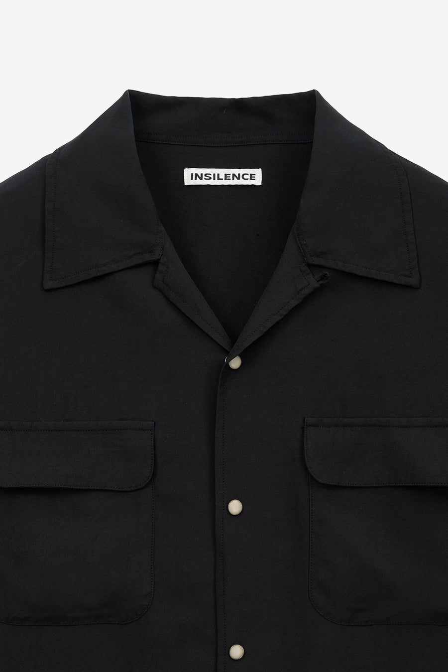 Insilence - Tencel Gabardine Open Collar Shirts (Black) product image 9 | TRAB K-Fashion Australia