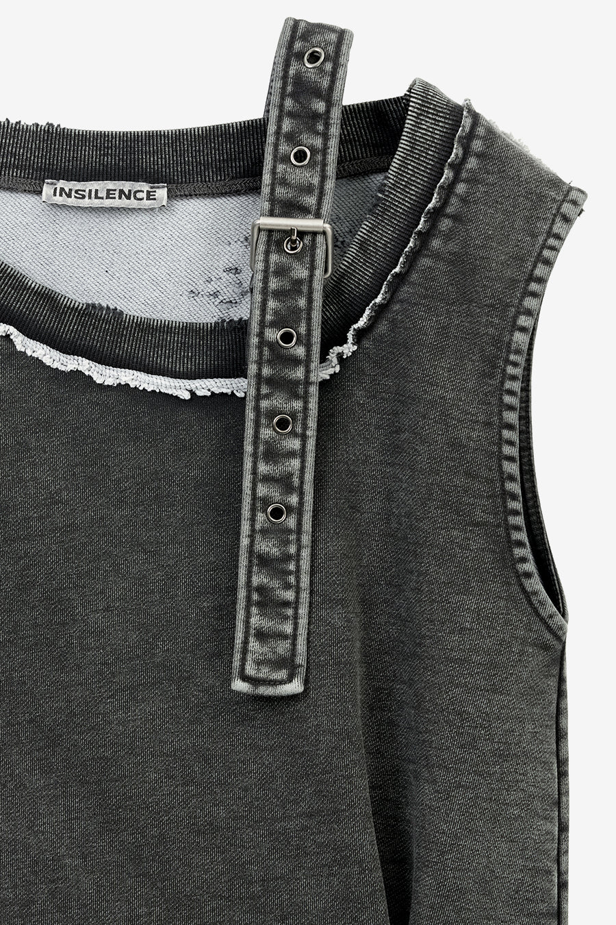 Insilence - Unbalanced Layered Top (Charcoal) product image 9 | TRAB K-Fashion Australia