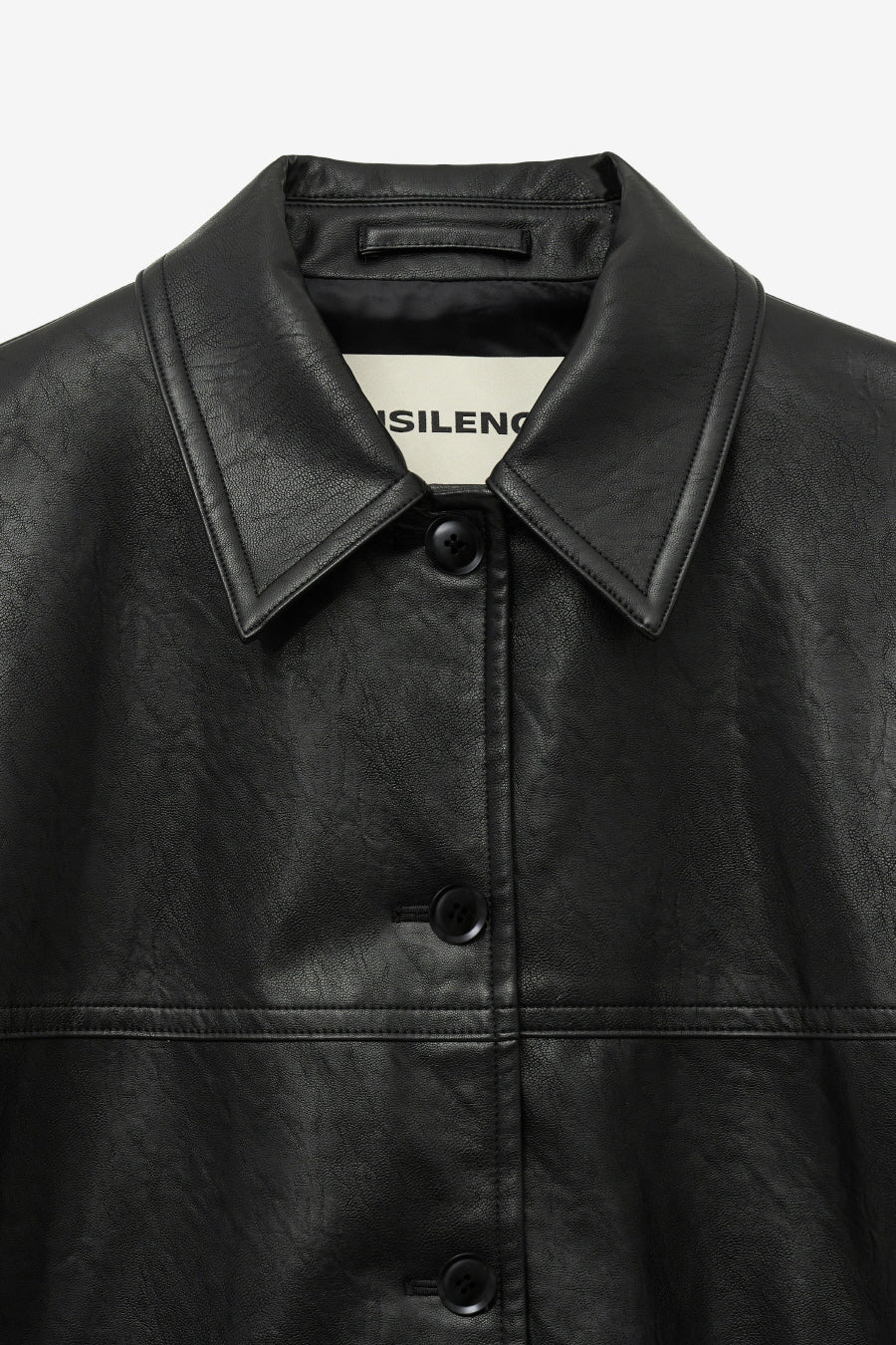Insilence - Faux Leather Car Coat (Black) product image 9 | TRAB K-Fashion Australia