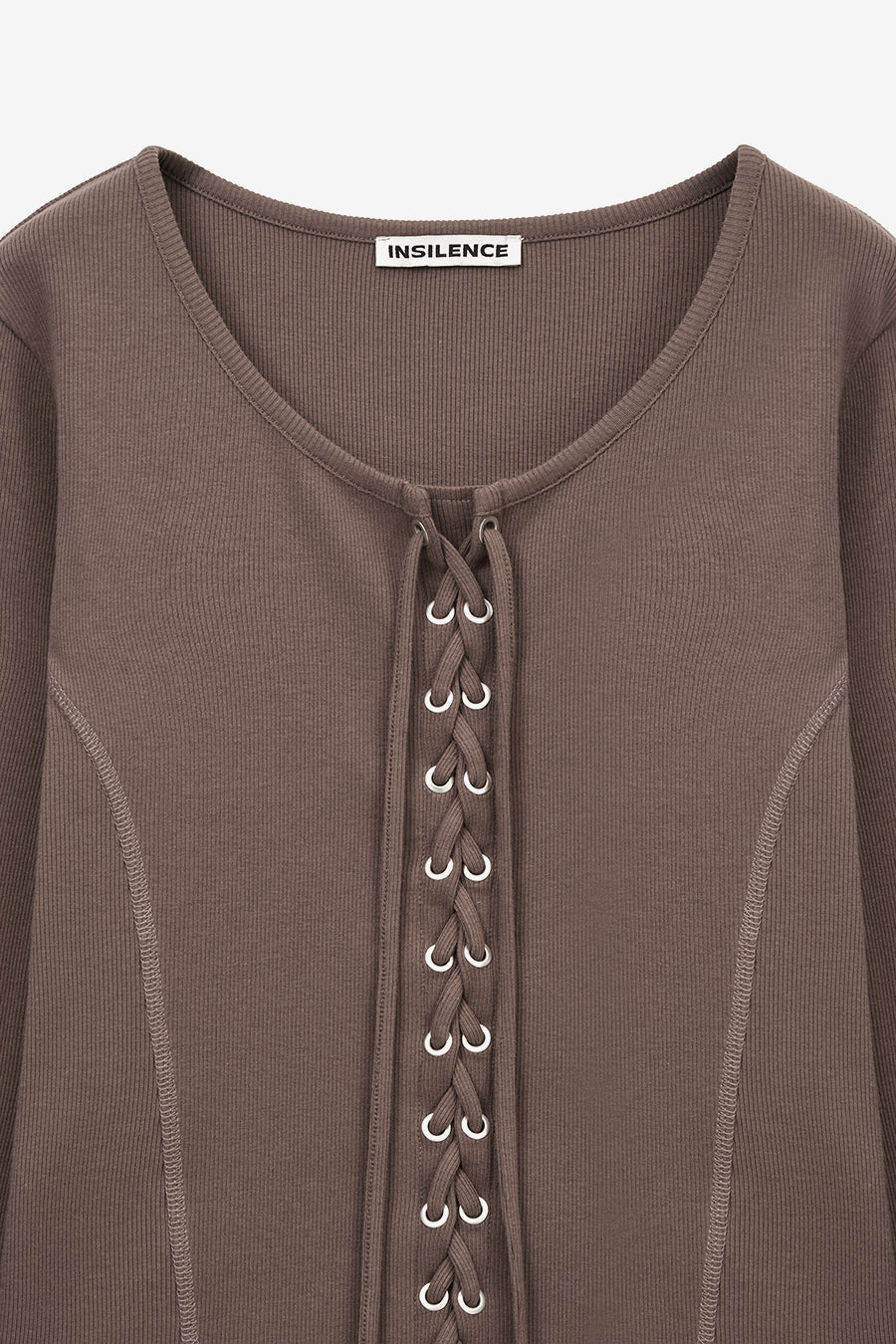 Insilence - Lace-up long sleeve (Brown) product image 11 | TRAB K-Fashion Australia