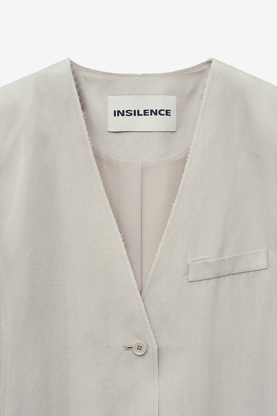 Insilence - Linen Cut off Jacket (Ash Beige) product image 9 | TRAB K-Fashion Australia