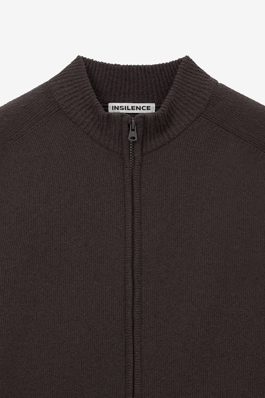 Insilence - Textured Knit Zip-Up (Brown) product image 9 | TRAB K-Fashion Australia