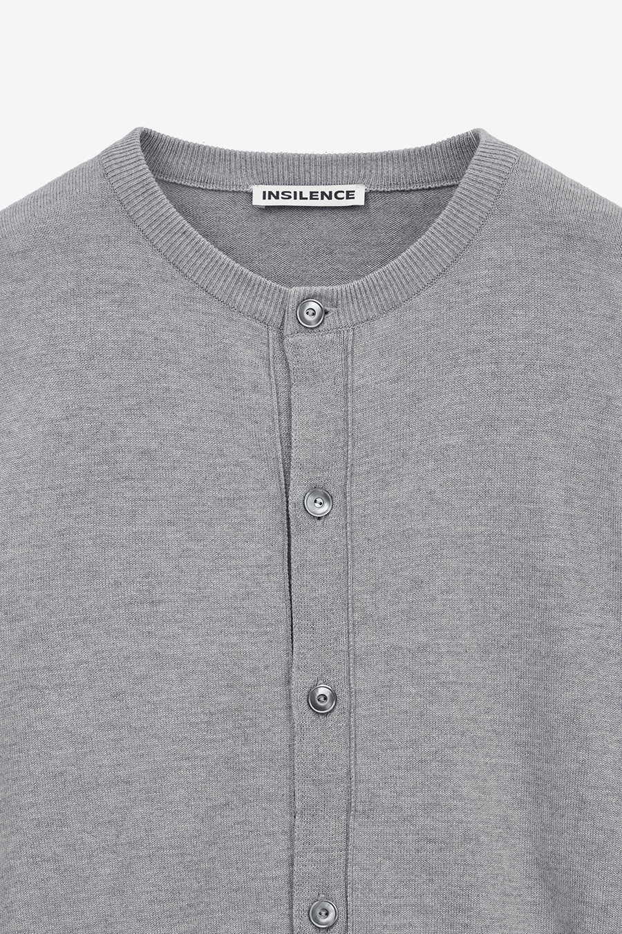 Insilence - Wool Blend Round Neck Cardigan (Melange Grey) product image 9 | TRAB K-Fashion Australia