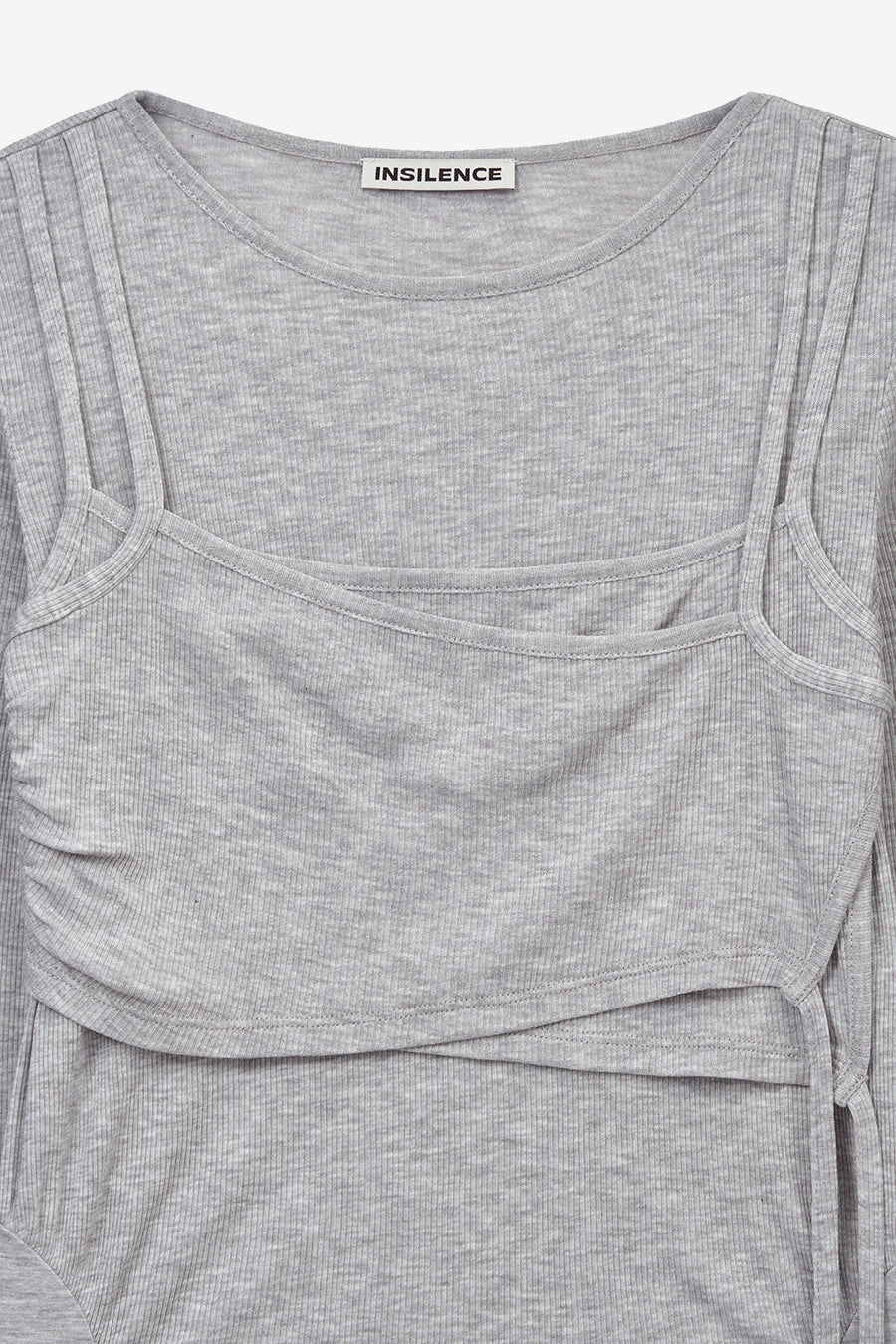 Insilence - Layered Design Top (Melange Grey) product image 9 | TRAB K-Fashion Australia