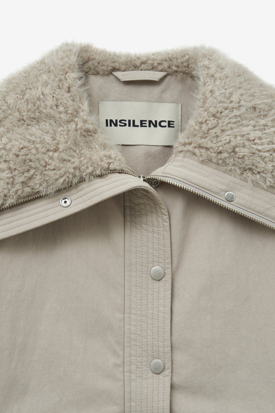 Insilence - Spread Fur Collar Jumper (Grey Beige) product image 9 | TRAB K-Fashion Australia