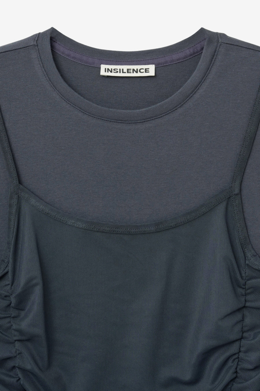Insilence - Mesh Layered Short Sleeve (Charcoal) product image 9 | TRAB K-Fashion Australia