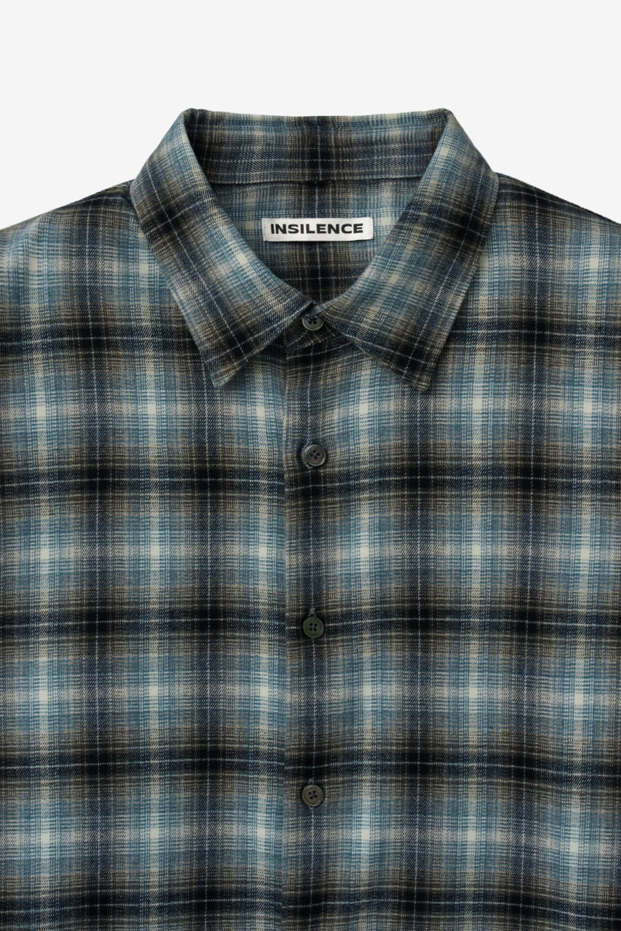 Insilence - Peach Check Shirt (Ash Blue) product image 9 | TRAB K-Fashion Australia