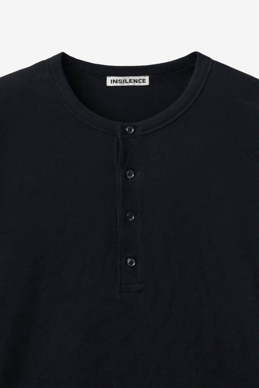 Insilence - Slim Fit Ribbed Henley Neck (Black) product image 9 | TRAB K-Fashion Australia