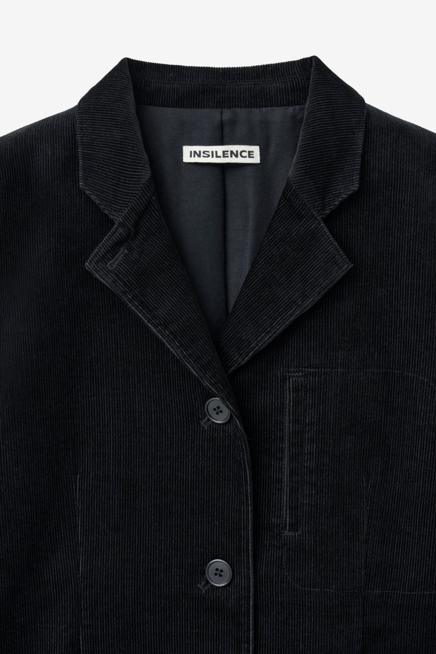 Insilence - Corduroy Single Fitted Jacket (Black) product image 9 | TRAB K-Fashion Australia