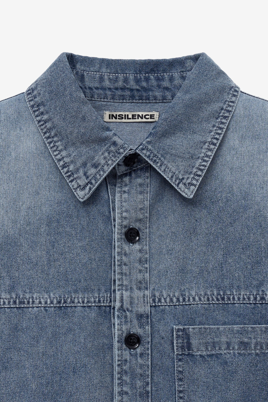 Insilence - Slash Washing Denim Shirt (Light Blue) product image 9 | TRAB K-Fashion Australia