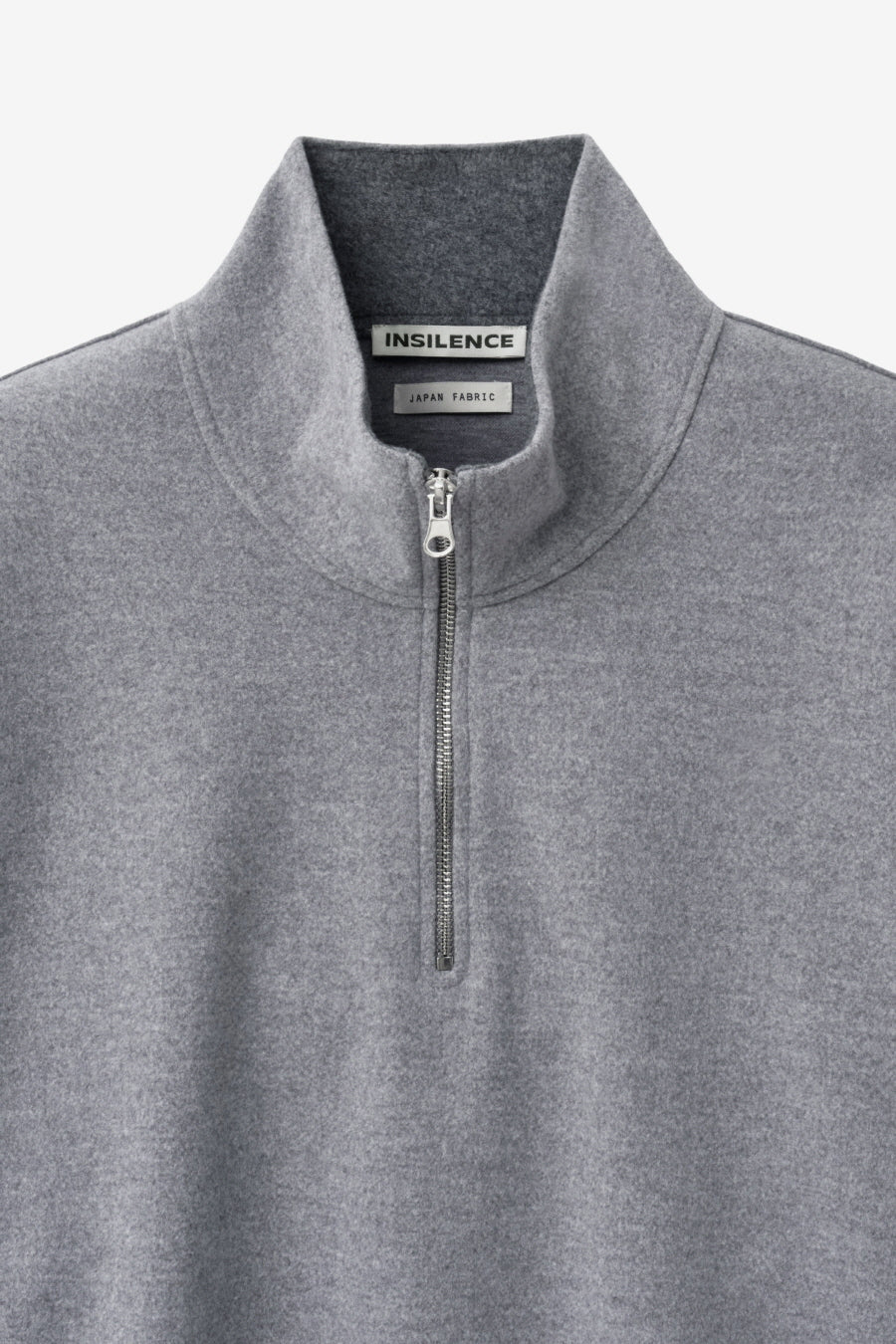 Insilence - Fleece Quarter Zip-Up (Light Grey) product image 9 | TRAB K-Fashion Australia