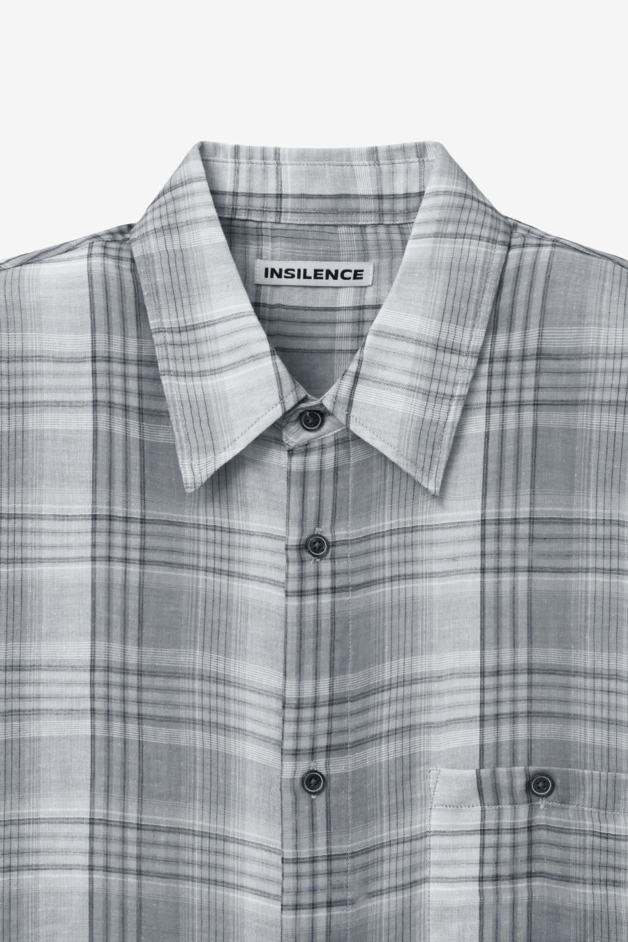 Insilence - Double Cloth Check Shirt (Grey) product image 9 | TRAB K-Fashion Australia