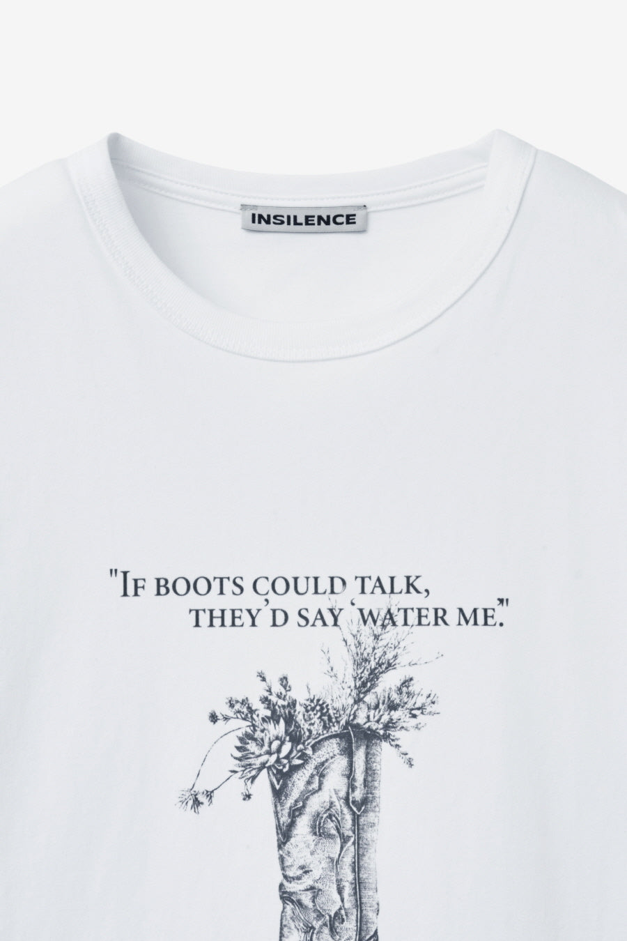 Insilence - Western Boots Graphic T-shirt (White) product image 9 | TRAB K-Fashion Australia