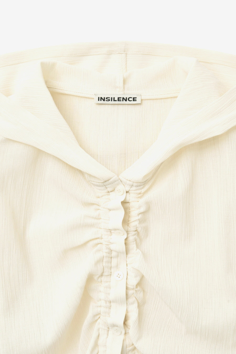 Insilence - Textured Shirring Hooded Shacket (Light Beige) product image 11 | TRAB K-Fashion Australia