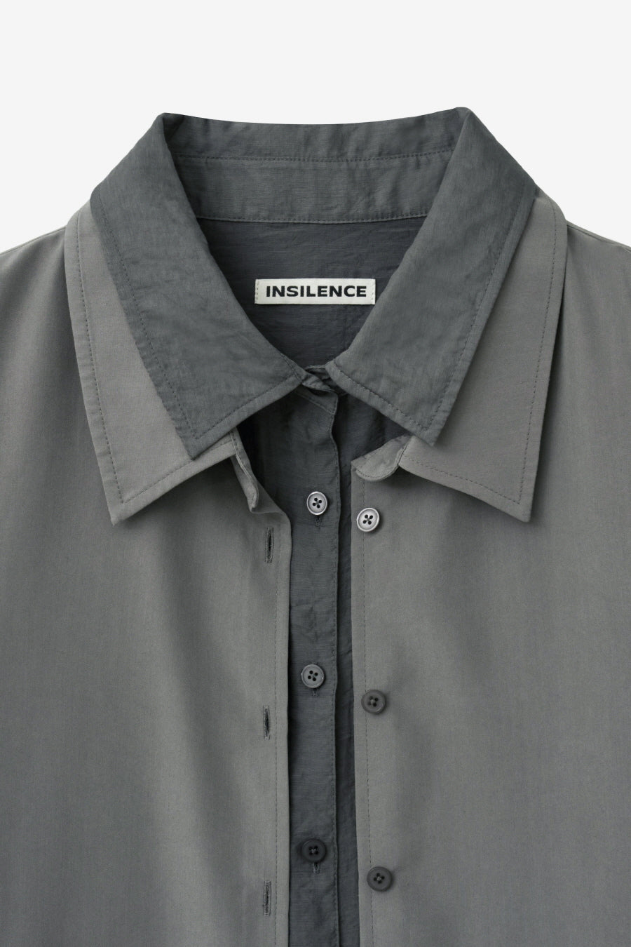 Insilence - Layered Overfit Shirt (Ash Khaki) product image 9 | TRAB K-Fashion Australia