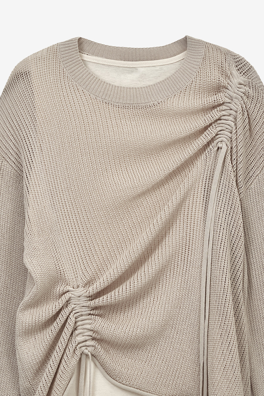 Insilence - Loose Fit Layered Knit (Grey Beige) product image 11 | TRAB K-Fashion Australia