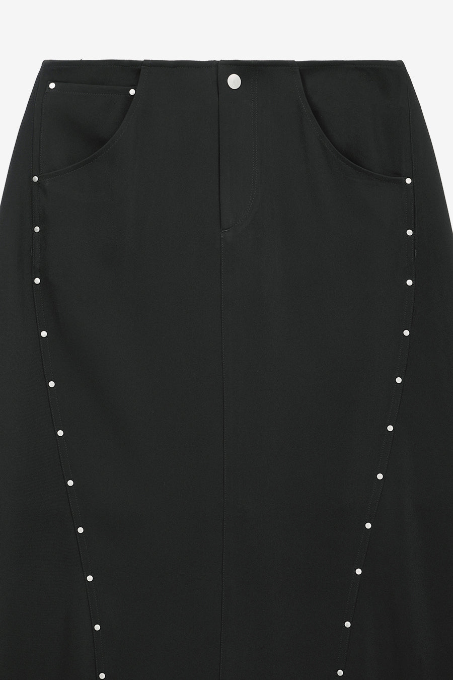 Insilence - Curved Studded Skirt (Black) product image 9 | TRAB K-Fashion Australia