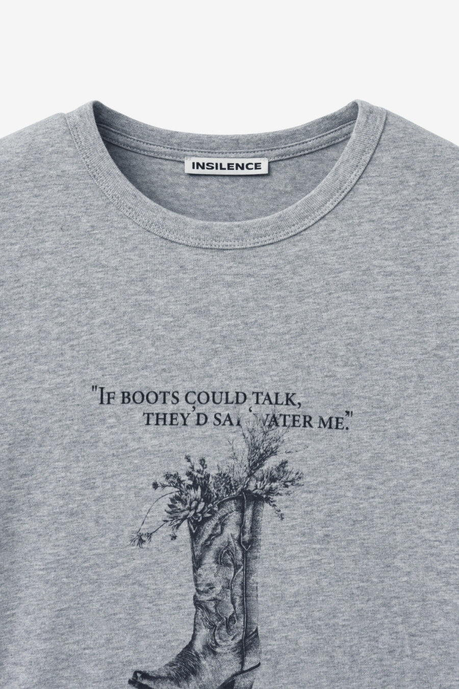 Insilence - Western Boots Graphic T-shirt (Melange Grey) product image 9 | TRAB K-Fashion Australia