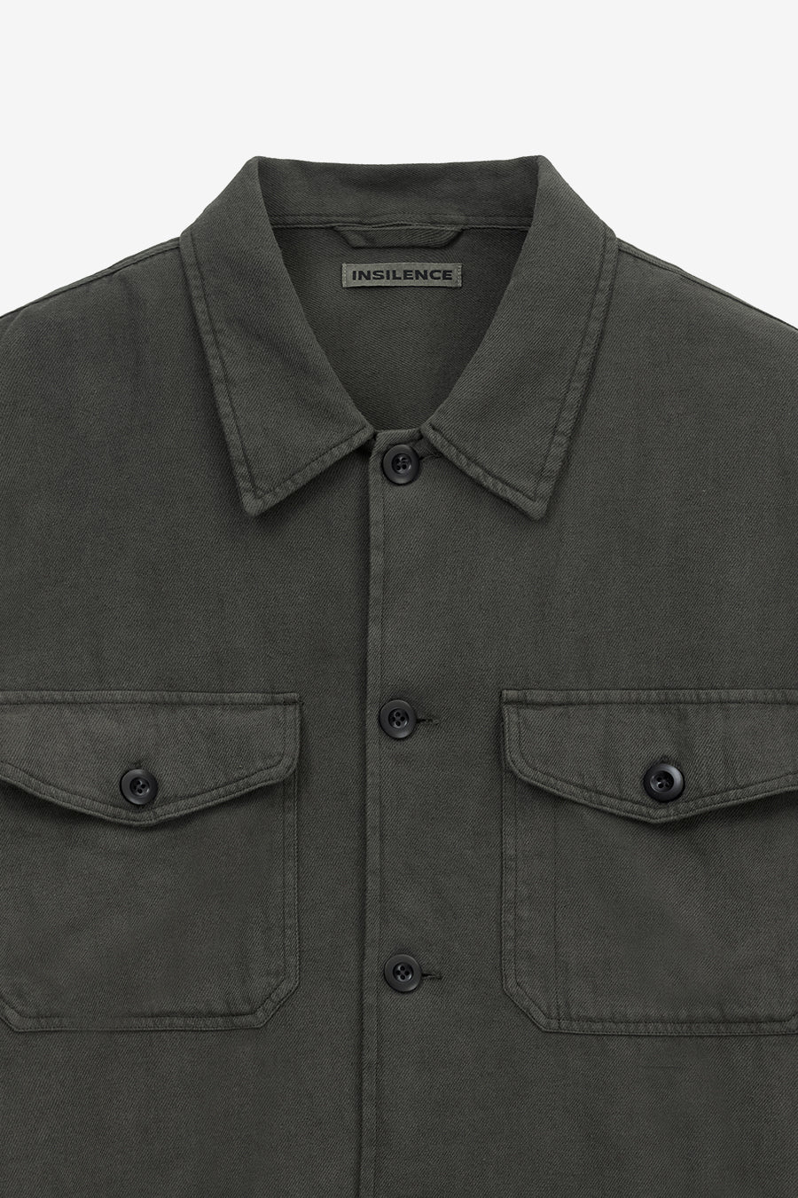 Insilence - Garment-dyed Fatigue Shirt (Olive Drab) product image 7 | TRAB K-Fashion Australia