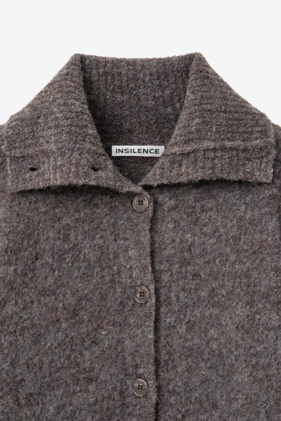 Insilence - Hairy Spread Collar Cardigan (Brown) product image 9 | TRAB K-Fashion Australia