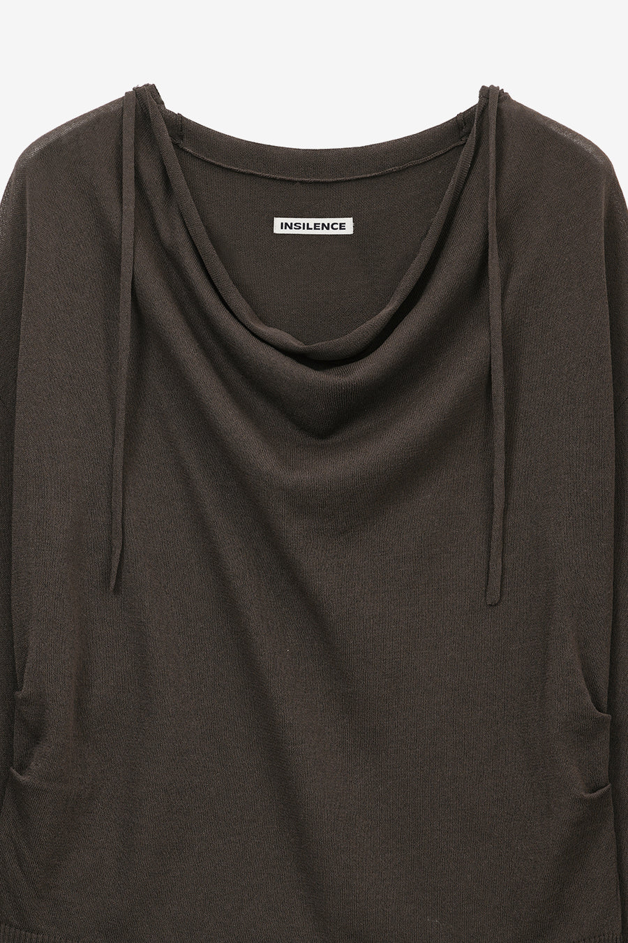 Insilence - Cowl Neck Hooded Knit (Brown) product image 11 | TRAB K-Fashion Australia