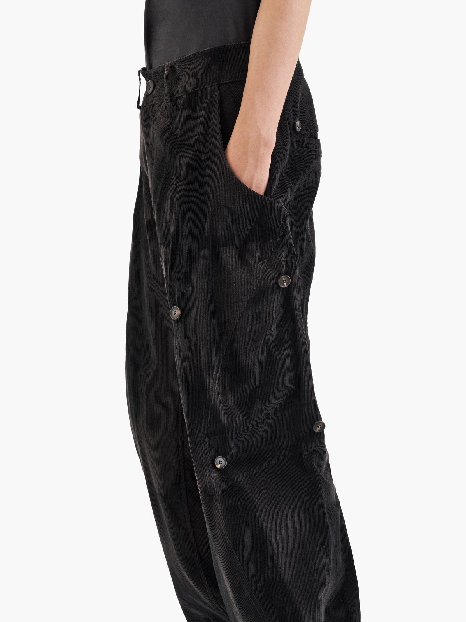 Jiyong Kim - Sun-Bleached Detachable Pocket Trousers (Black) product image 7 | TRAB K-Fashion Australia
