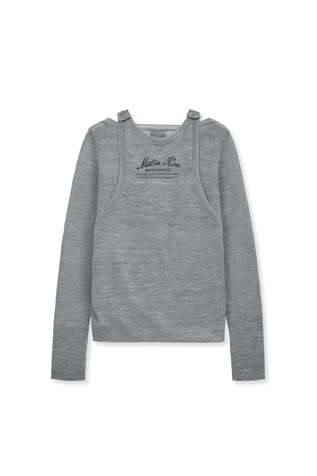 Matin Kim - Mohair Layered Knit Pullover (Light Grey) product image 2 | TRAB K-Fashion Australia