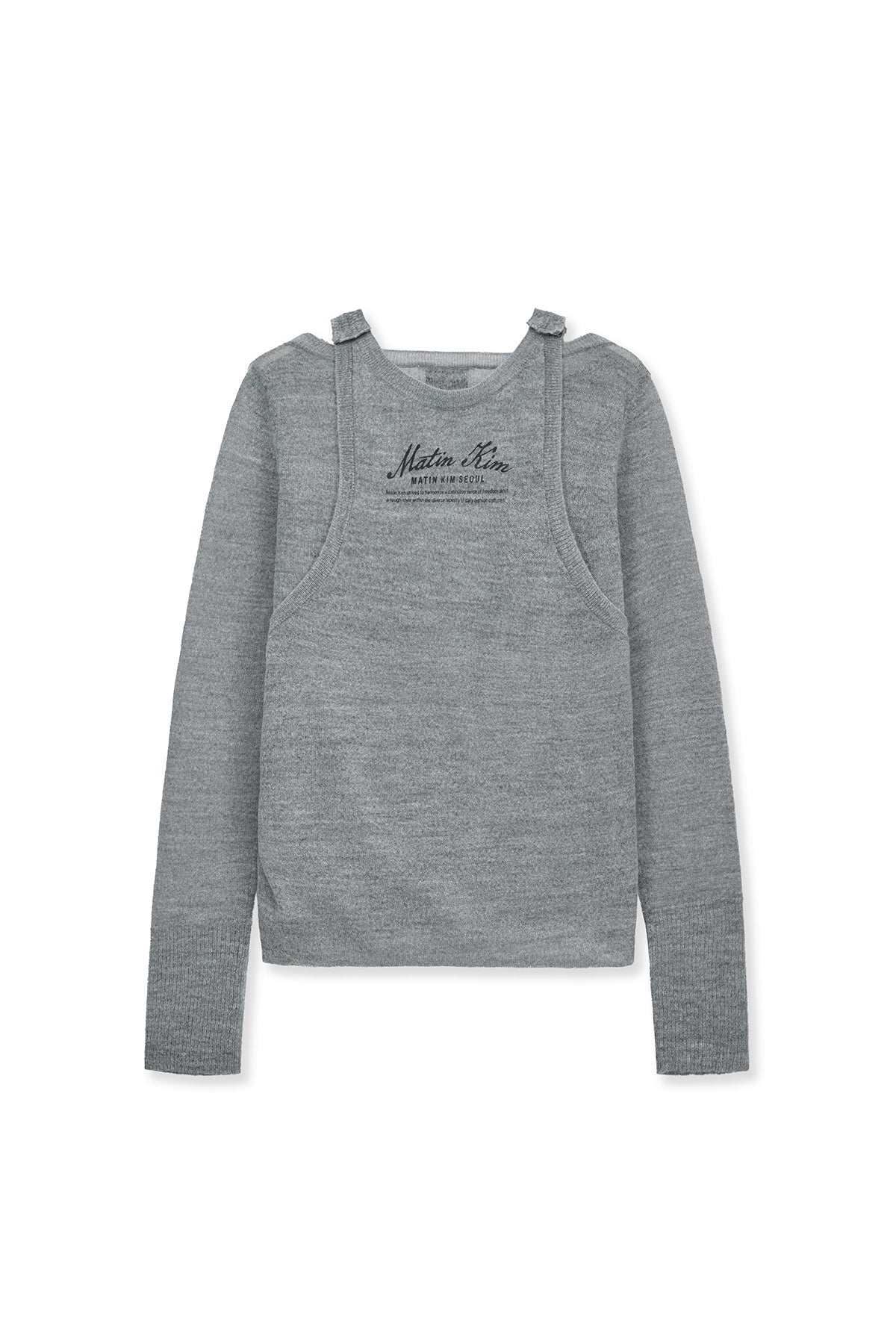Matin Kim - Mohair Layered Knit Pullover (Light Grey) product image 2 | TRAB K-Fashion Australia