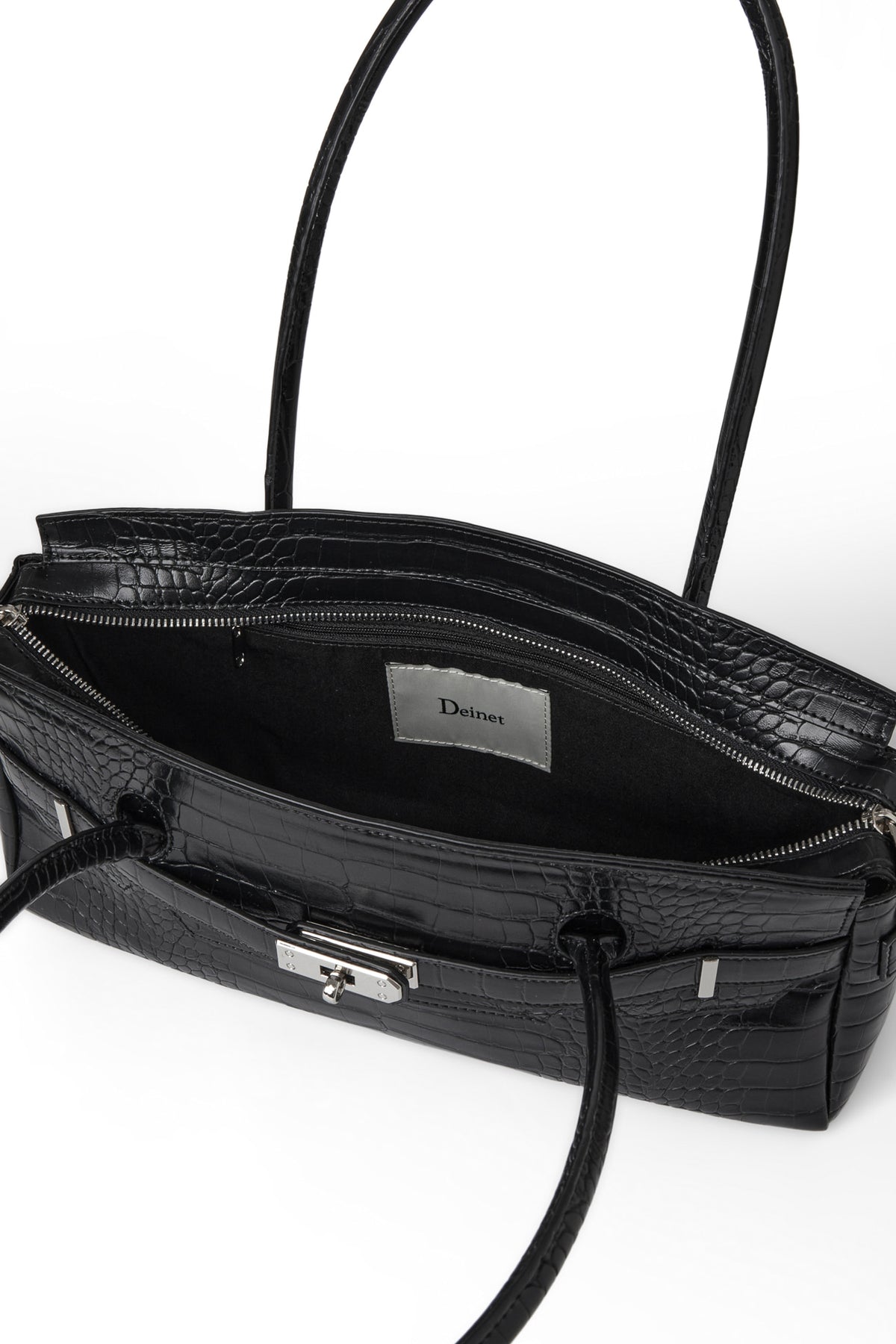 Deinet - Crocodile Pattern Two-Way Bag (Black) product image 10 | TRAB K-Fashion Australia