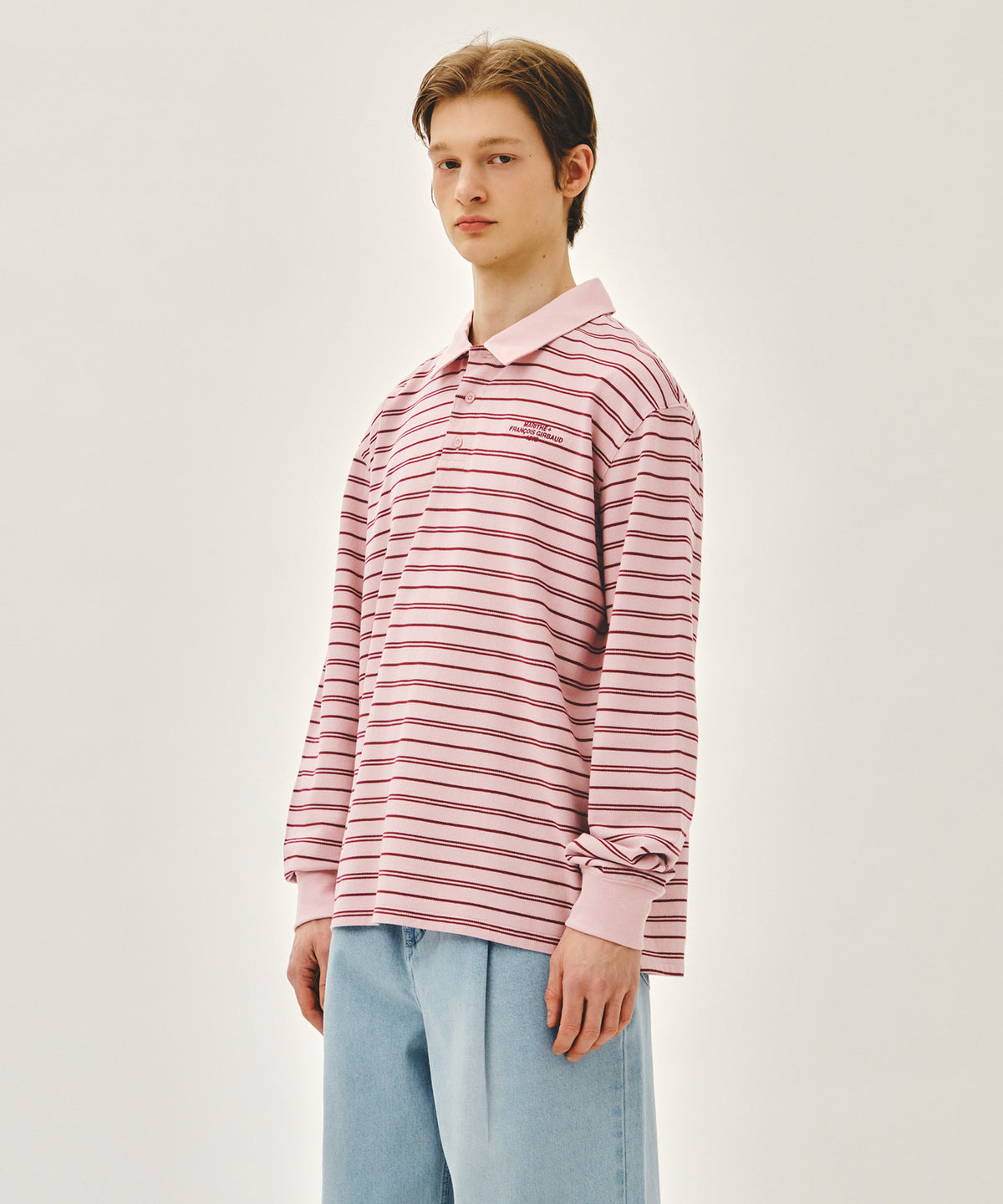 Marithe & Francois Girbaud - Stripe Pique Long Sleeve Tee (Pink) product image 2 | TRAB K-Fashion Australia