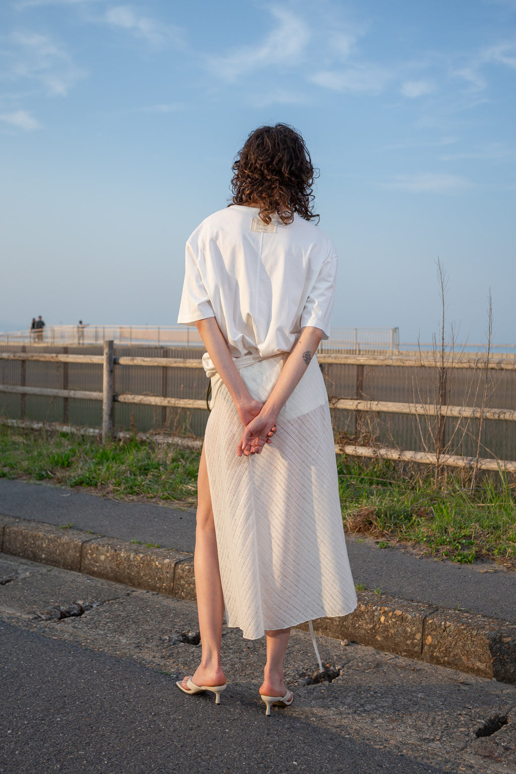 Matin Kim - Foldover Layered Maxi Wrap Skirt (Ivory) product image 11 | TRAB K-Fashion Australia