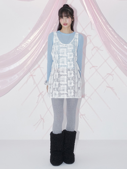 Margarin Fingers - Sequined Tweed One-Piece (Ivory) product image 1 | TRAB K-Fashion Australia