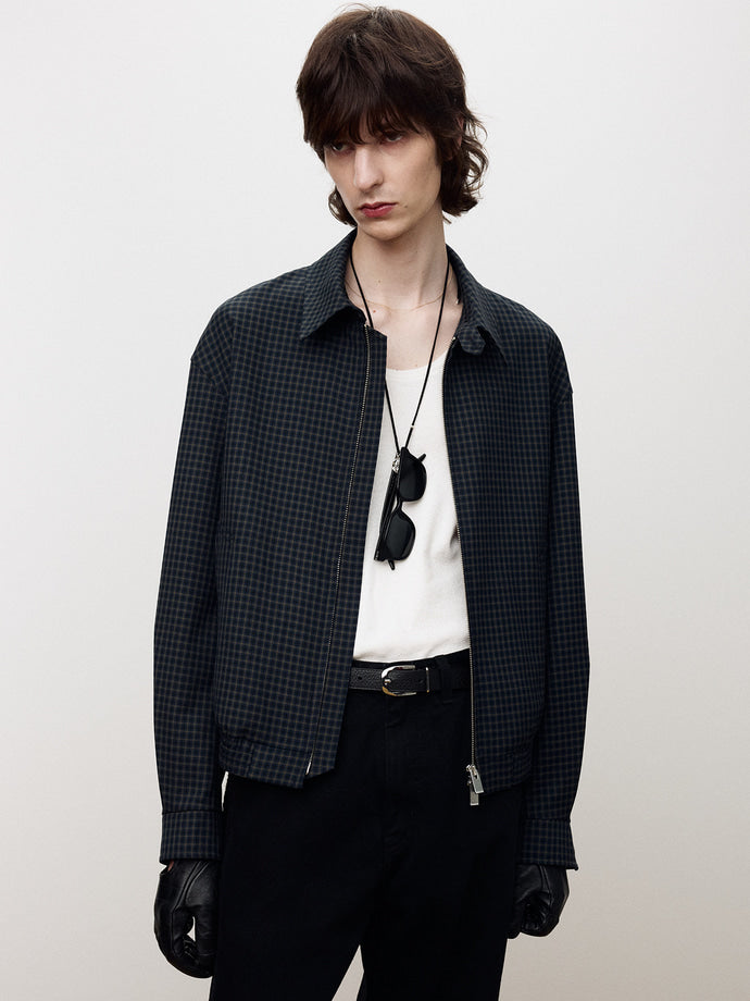 Tonywack - Checked Wool French Blouson (Navy) product image 4 | TRAB K-Fashion Australia