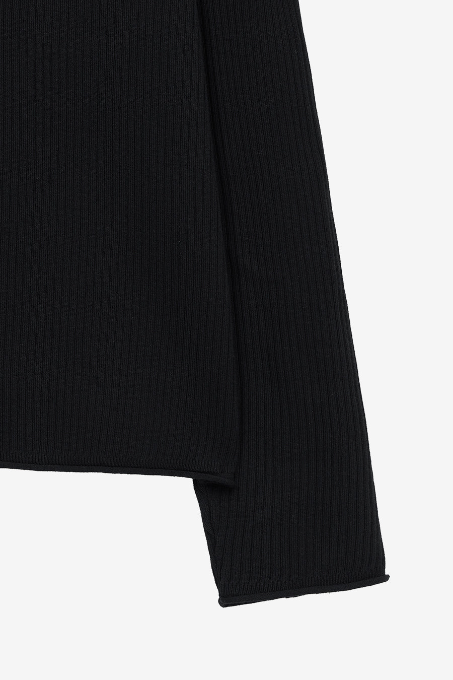 Insilence - Ribbed Henley Neck Knit (Black) product image 10 | TRAB K-Fashion Australia