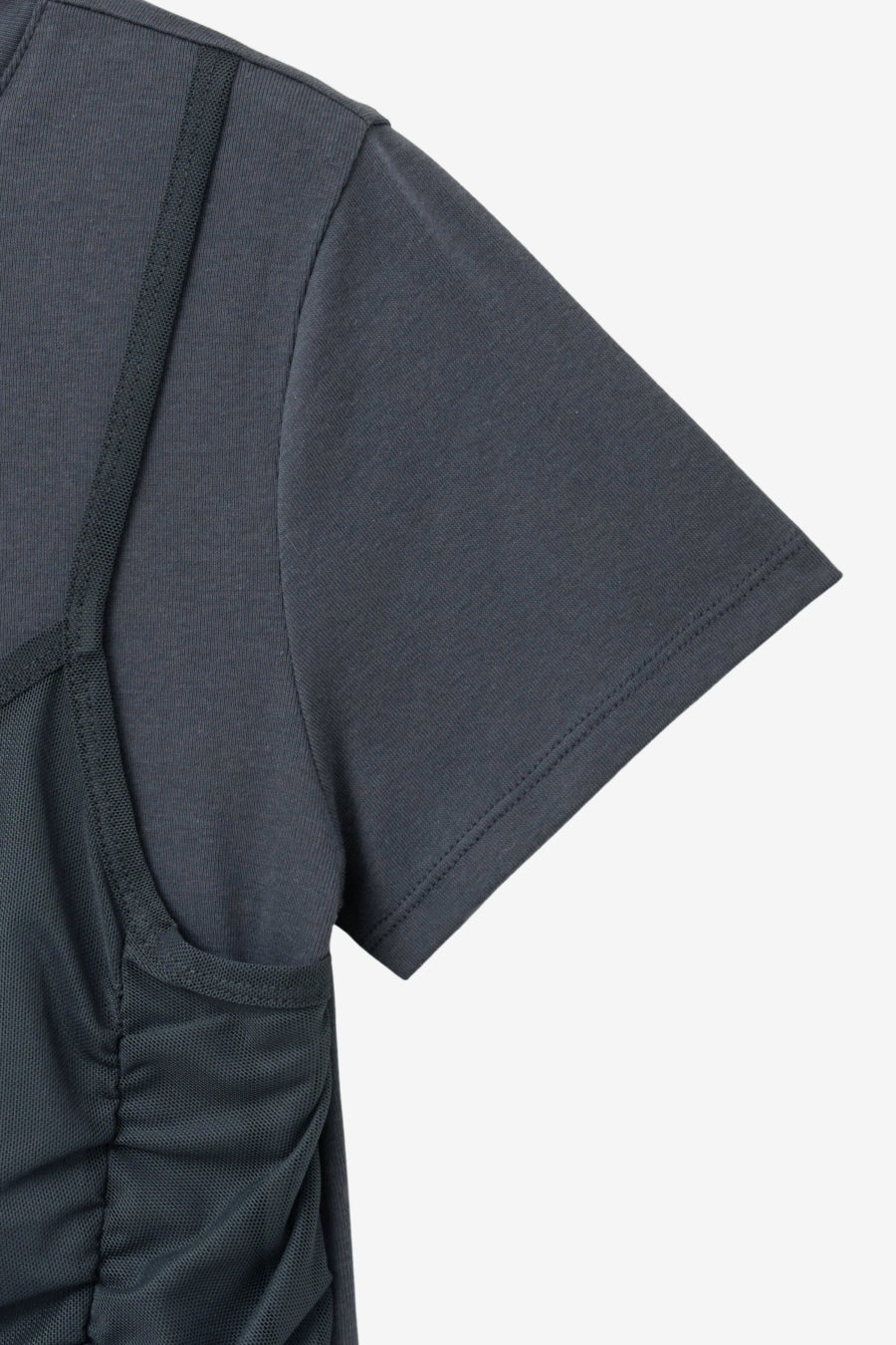 Insilence - Mesh Layered Short Sleeve (Charcoal) product image 10 | TRAB K-Fashion Australia