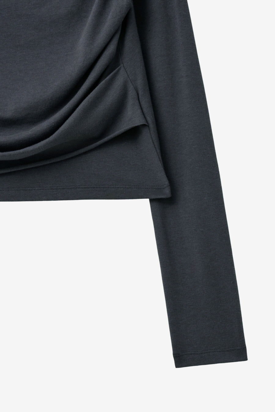 Insilence - Draping Boat Neck Long Sleeve (Charcoal) product image 10 | TRAB K-Fashion Australia