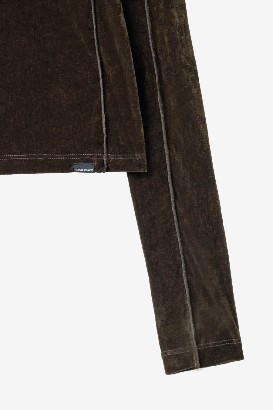 Insilence - Velvet Mesh Turtleneck T-Shirt (Brown) product image 10 | TRAB K-Fashion Australia