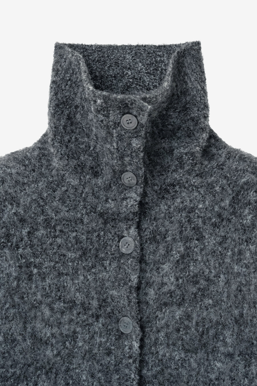 Insilence - Hairy Spread Collar Cardigan (Charcoal) product image 8 | TRAB K-Fashion Australia