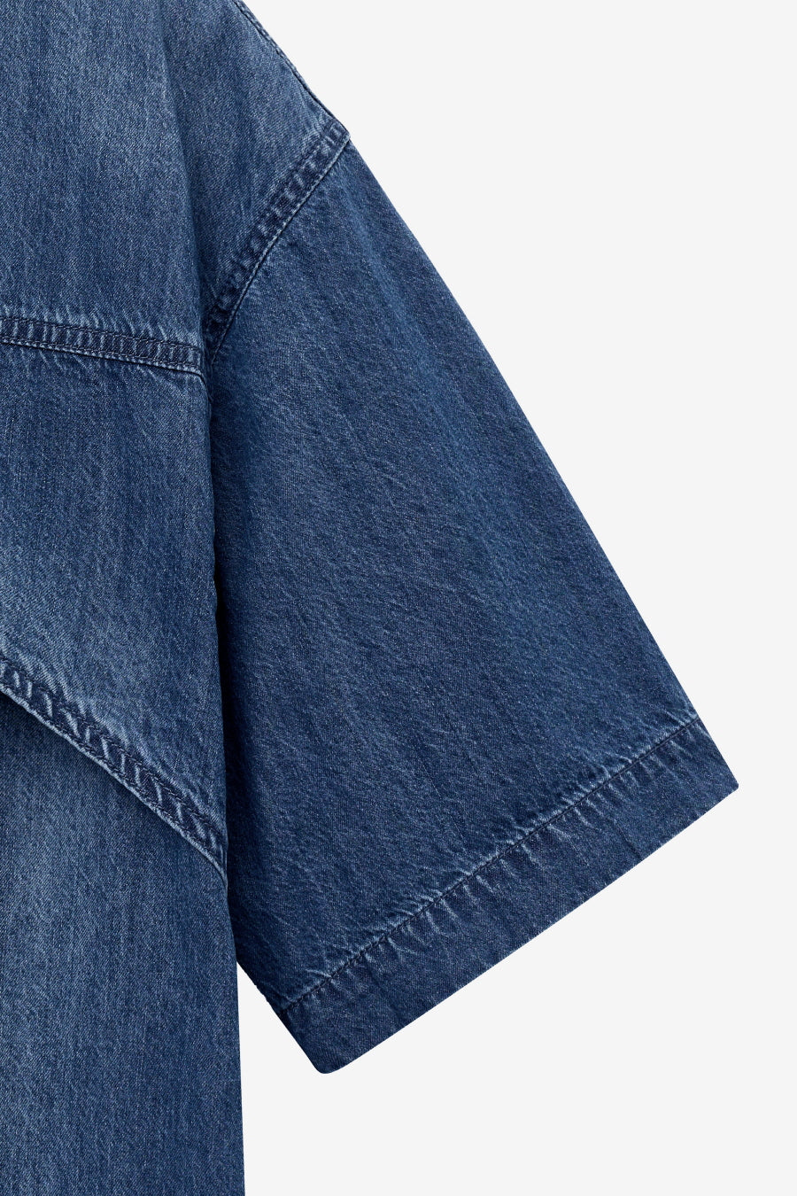 Insilence - Flash Half Denim Shirt (Washed Blue) product image 10 | TRAB K-Fashion Australia